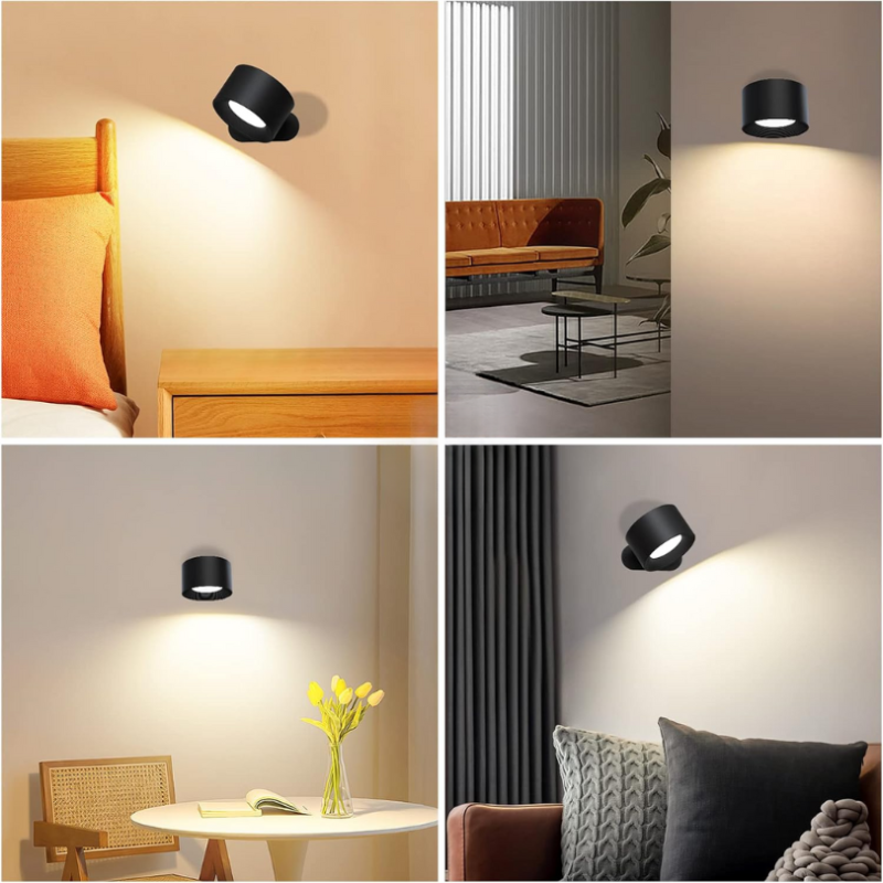 LumiPod Kabellose LED Wandleuchte – Drehbare Designlampe für flexibles Licht