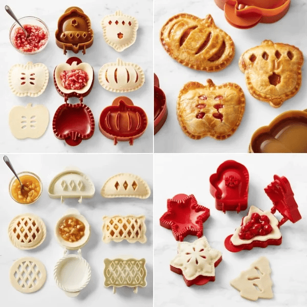 Set saisonaler Hand Pie Formen – Klappbare Kunststoffformen für einfaches Backen