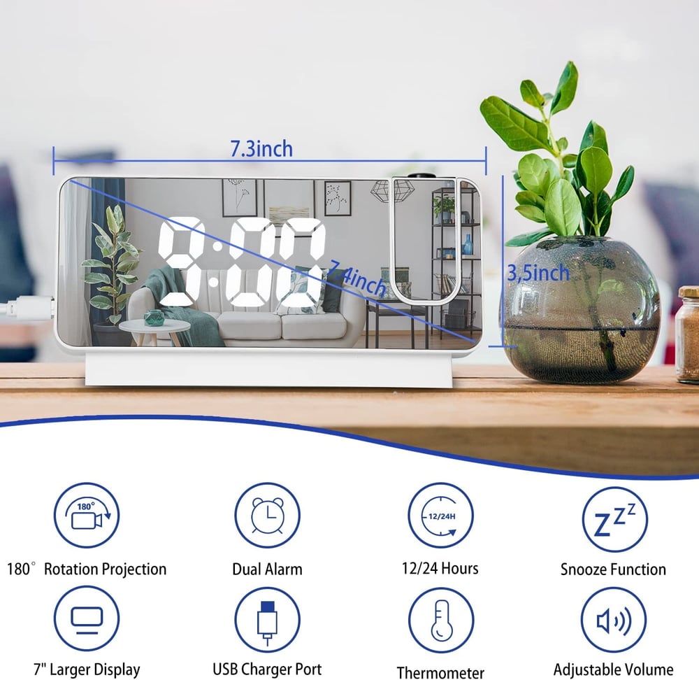 DigiProject™ – Projektion der Uhrzeit bis zu 5 m für klare Sicht und modernes Design [50 % Rabatt]
