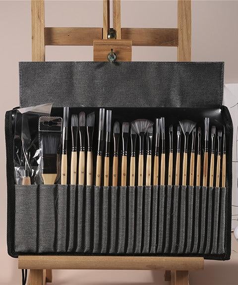 ArtistPaint™ – 24 Nylonpinsel mit 7 Formen & Palettenmesser, für Acryl, Öl & Aquarell [50% Rabatt]