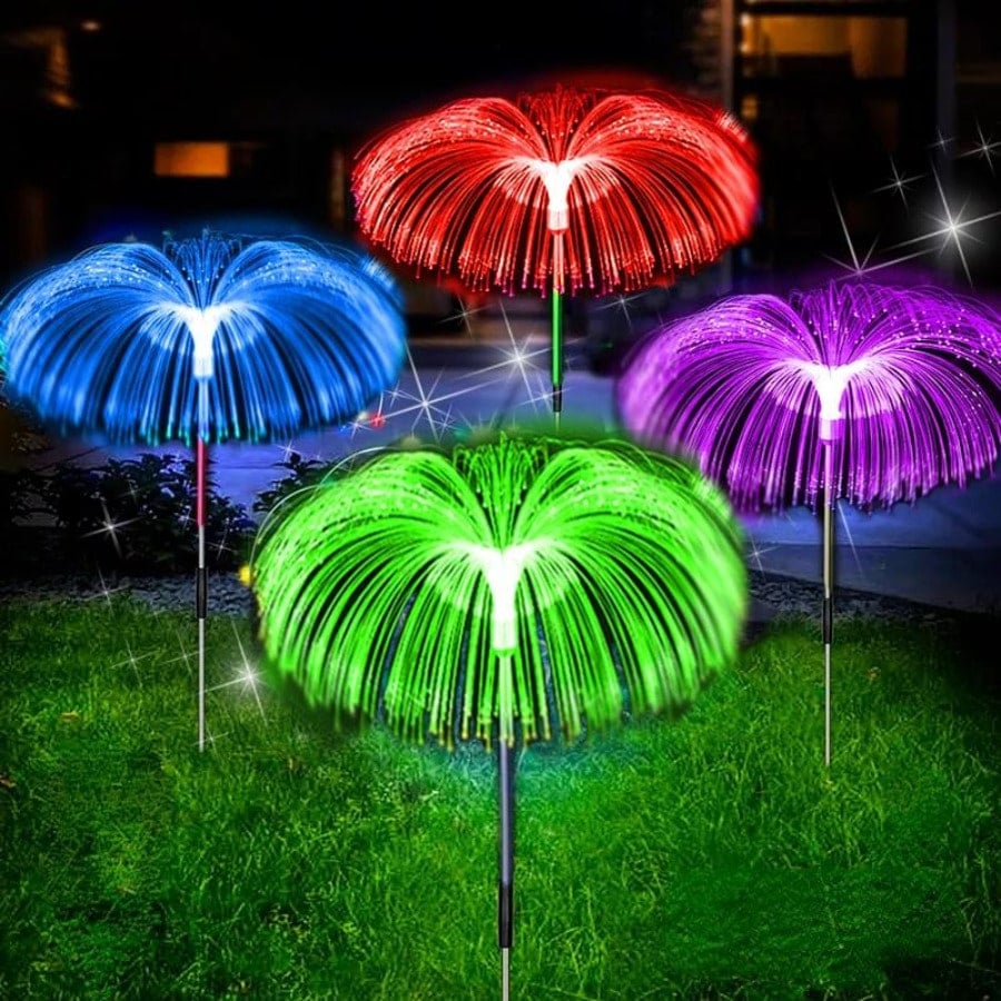 SolarGlow™ – Quallen-Design mit Glasfasern, warmweiß & 7-Farben, wasserdicht [50% Rabatt]