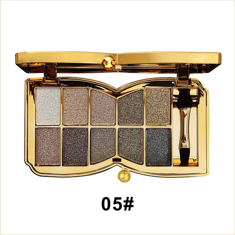 ShimmerGlam Pro Palette – 10 Farben, Langanhaltend, Hochpigmentiert, Glitzer, Make-up