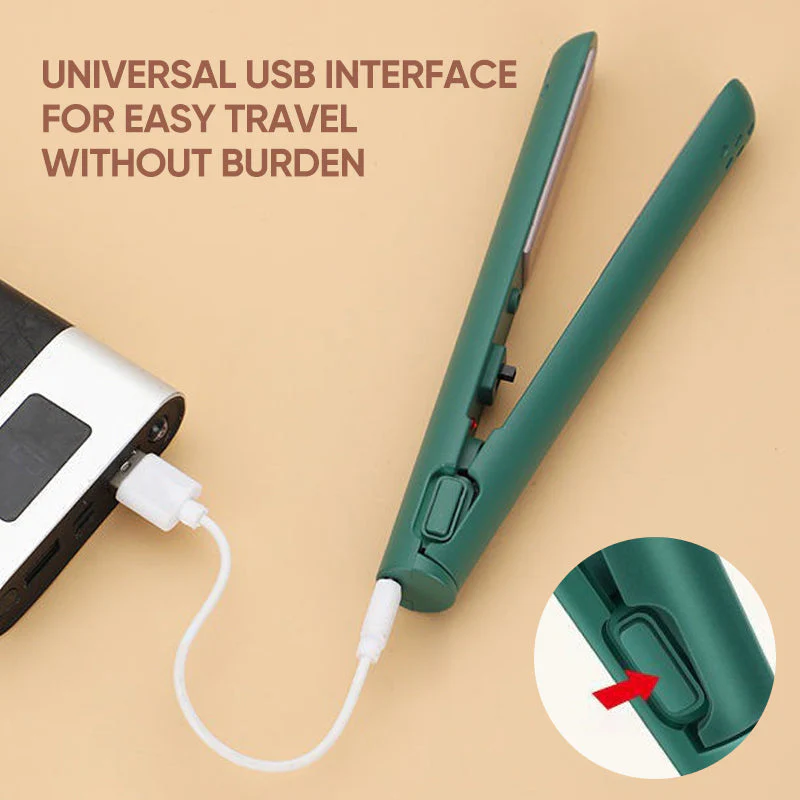 2-in-1 Mini Glätteisen & Lockenstab – kompaktes Stylingtool für unterwegs