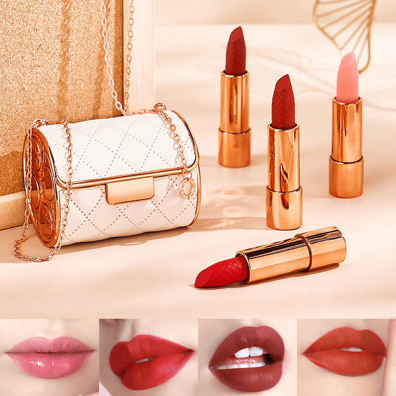 GlossBag™ - Samt-Matte Lippenstift-Set mit Kettenbeute [50% Rabatt]
