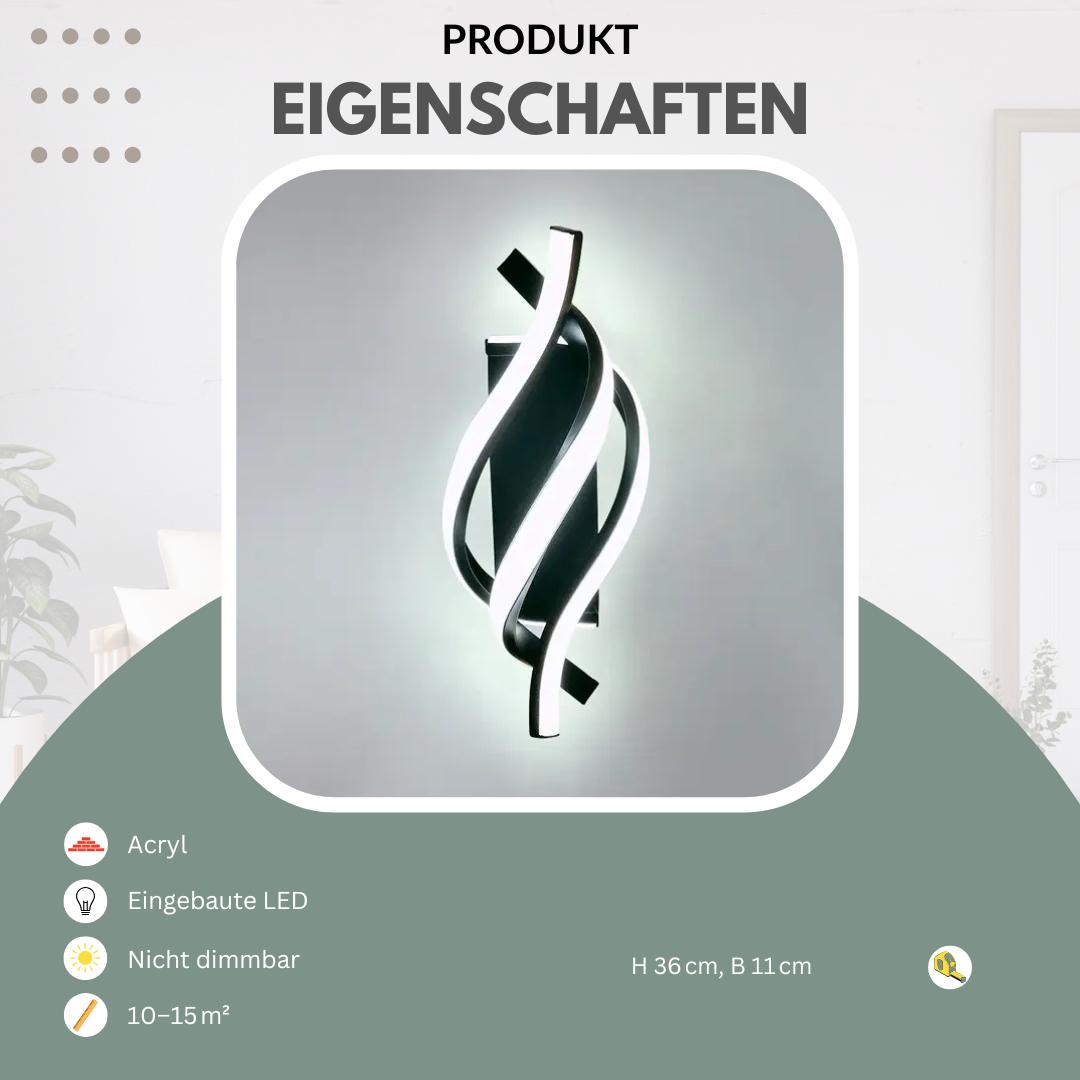 Moderne LED Wandlampe LumaLight für Schlafzimmer, Flur & Bad