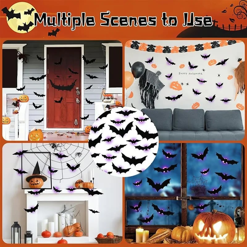 3D fliegende Halloween-Fledermaus-Wanddekorationen