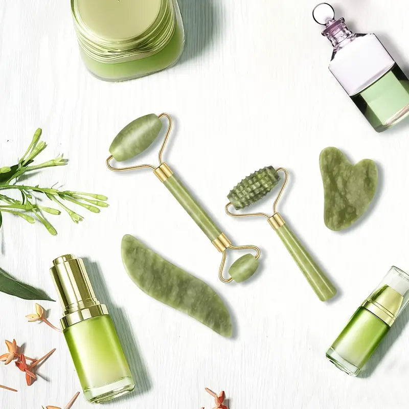 RollPro™ - Jade Gua Sha Gesichtswalzen-Set (4PCS) [50% Rabatt]