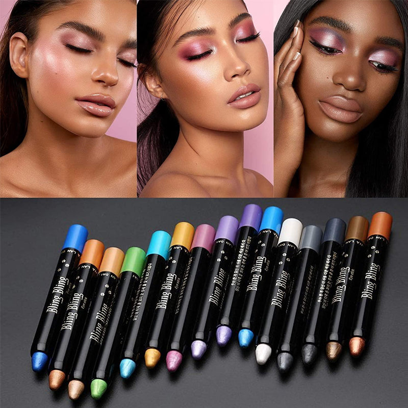EyeshadowMaster Lidschatten Stift Set – 15 Farben, wasserfest & leicht verblendbar