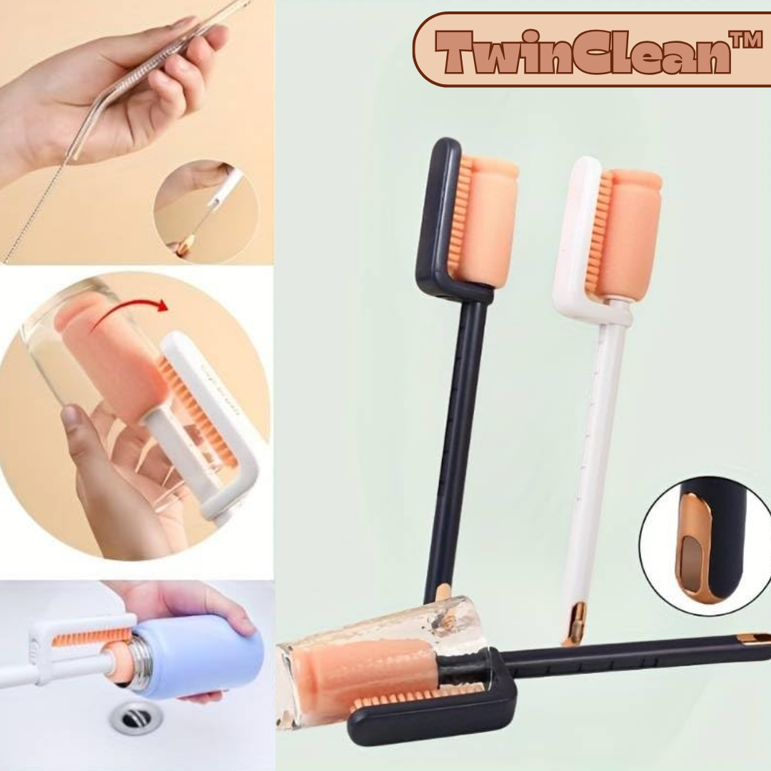 TwinClean™ – 3-in-1 Flaschenbürste für gründliche Reinigung [50 % Rabatt]