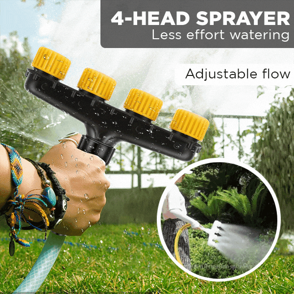 50% Rabatt | AquaQuad™ - Premium 4-Kopf-Gartenregner