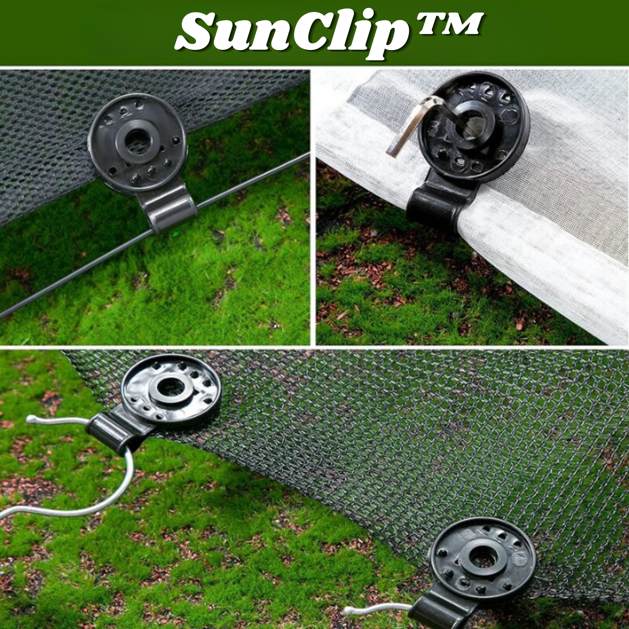 SunClip™ – Robuste Kunststoffklammern für Schattentücher, flexibel und einfach zu befestigen [25 + 25 Gratis]