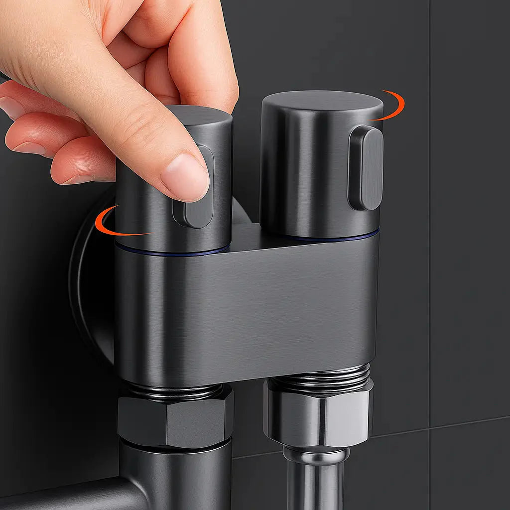 Doublevalve™ – Wasserzufuhr mit mattschwarzem Finish [50% Rabatt]