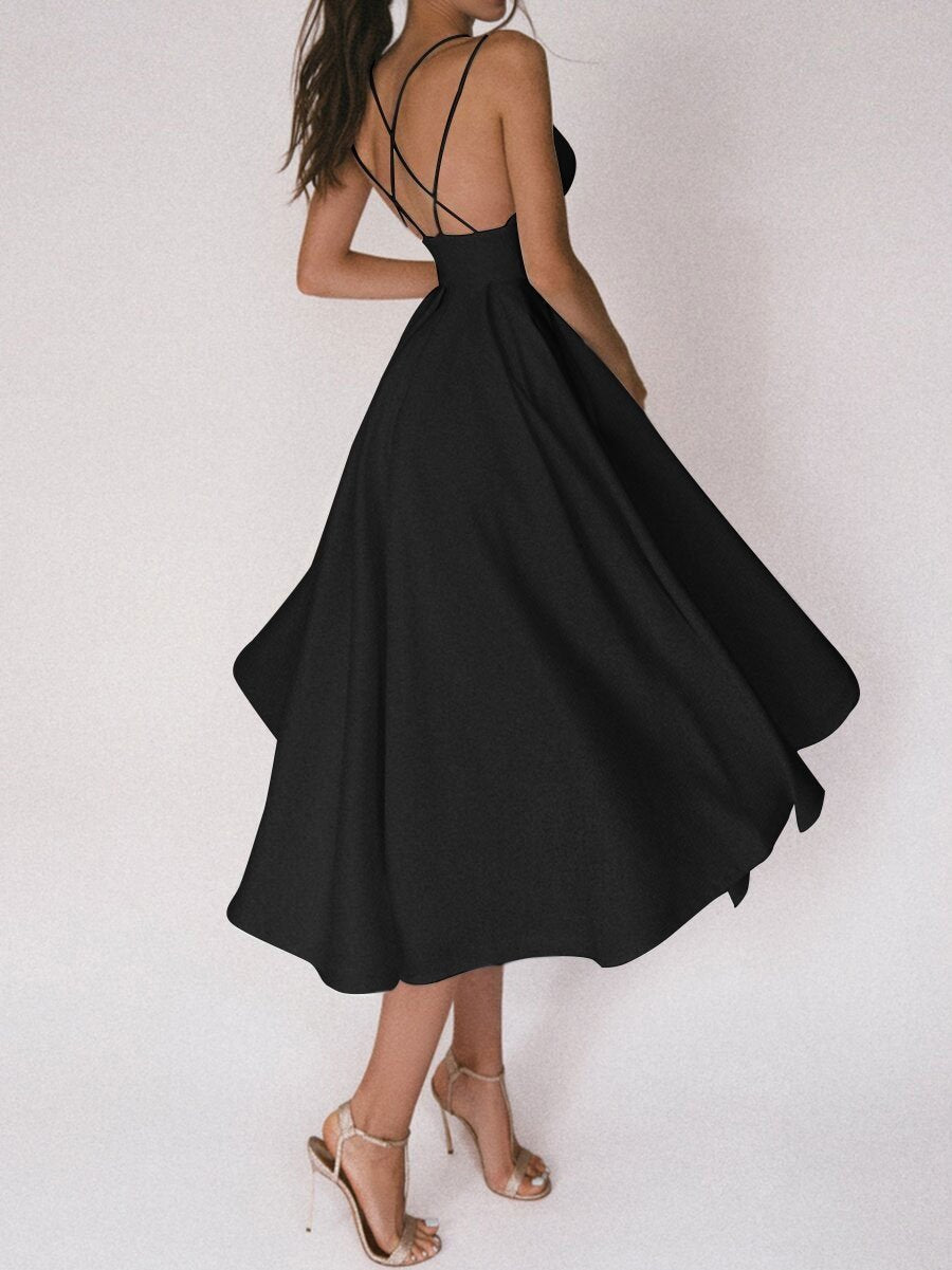 Glamara™ – Elegantes Kleid mit V-Ausschnitt und zarten Trägern [50 % Rabatt]