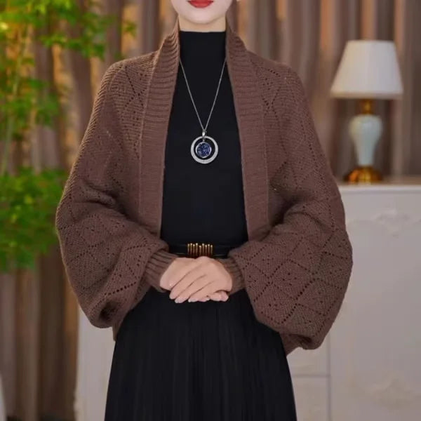 Hannah™ – Strickjacke mit stilvollem, warmem und elegantem Schal-Kragen [50% Rabatt]