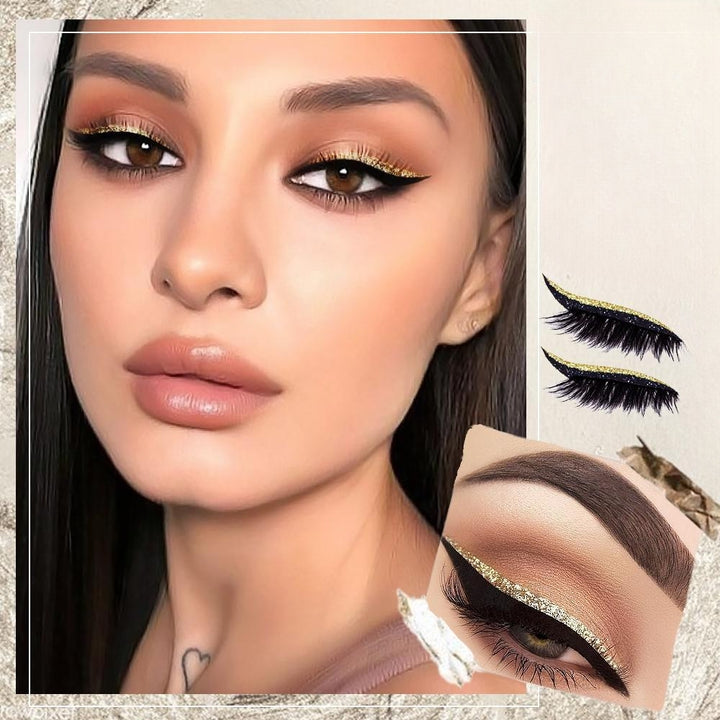 GlitzGrip™ – Wiederverwendbare, praktische und einfach anzubringende Wimpern Eyeliner-Aufkleber [50% Rabatt]