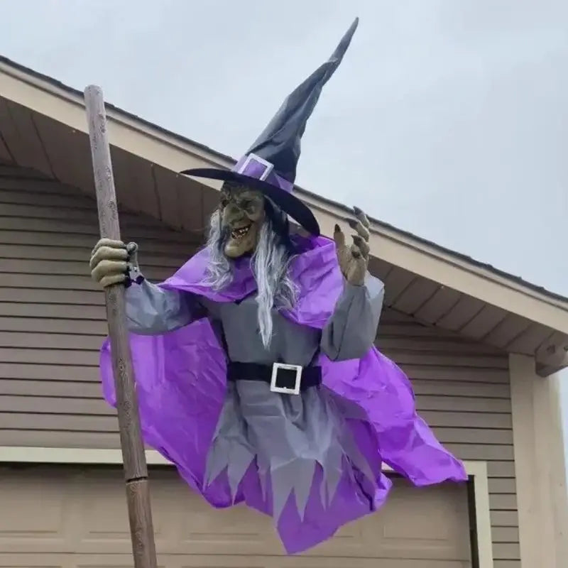 Fliegende Halloween-Hexe – Mit Licht, Ton & Bewegung