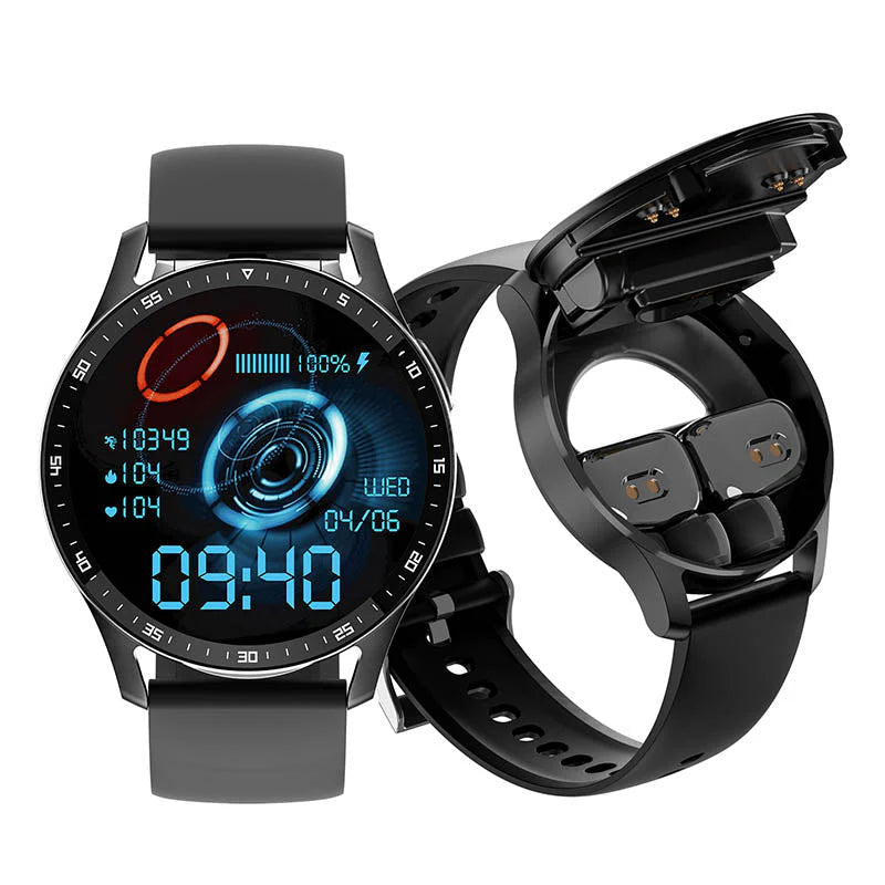 SyncFit™ – Smartwatch mit Eingebauten Kabellosen Ohrstöpseln | 50% Rabatt
