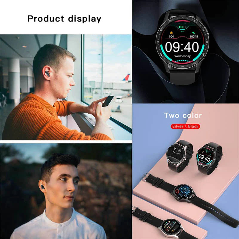 SyncFit™ – Smartwatch mit Eingebauten Kabellosen Ohrstöpseln | 50% Rabatt