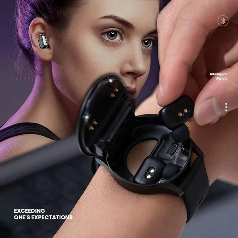 SyncFit™ – Smartwatch mit Eingebauten Kabellosen Ohrstöpseln | 50% Rabatt