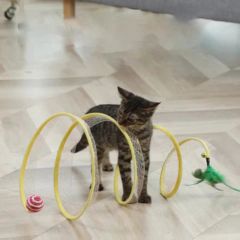 KittyMaze™ – Faltbarer Katzentunnel mit Integriertem Spielzeug | 50% Rabatt