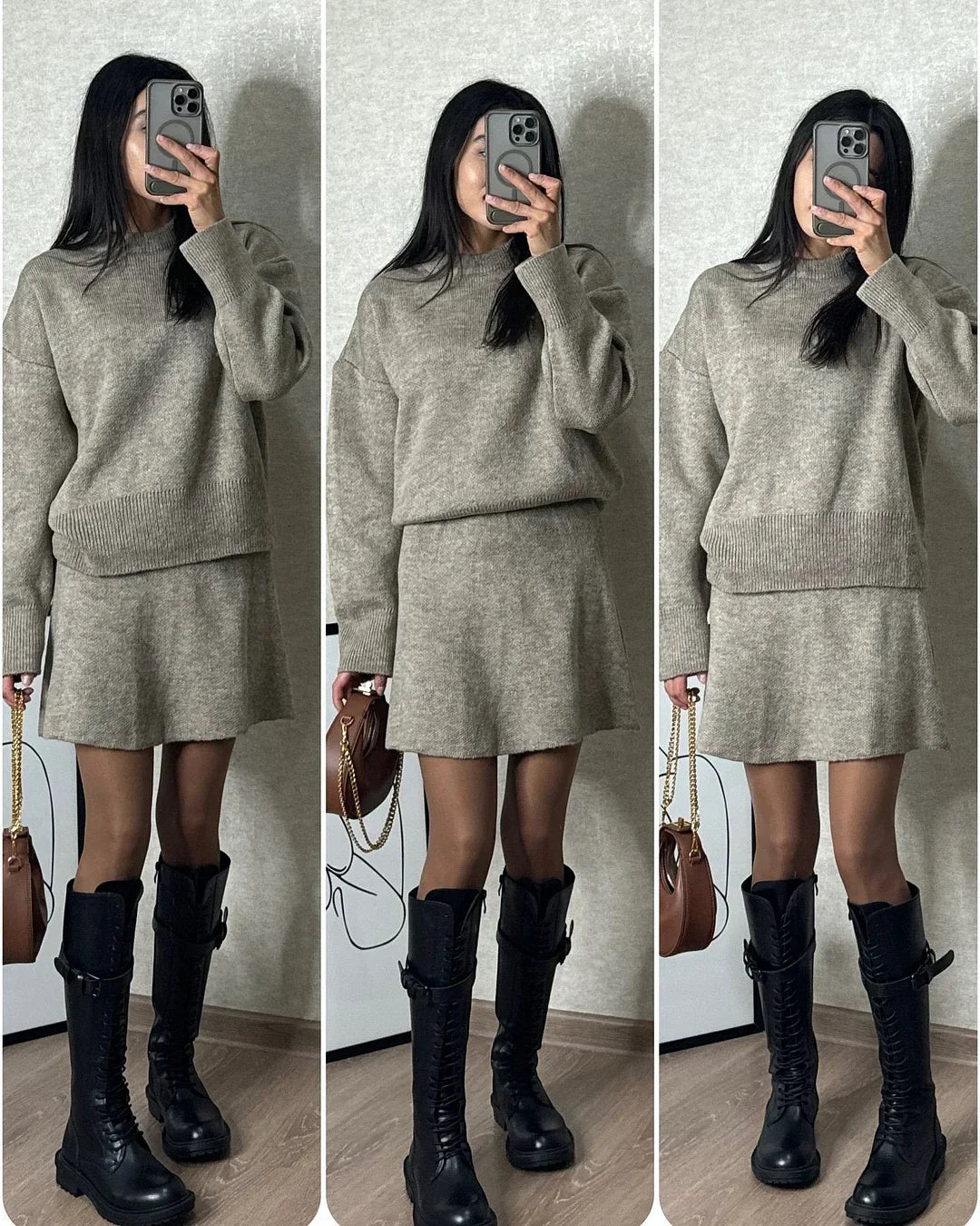 Lisa™ – Überdimensionaler Pullover & Minirock für stylisches Herbst-Outfit [50% Rabatt]