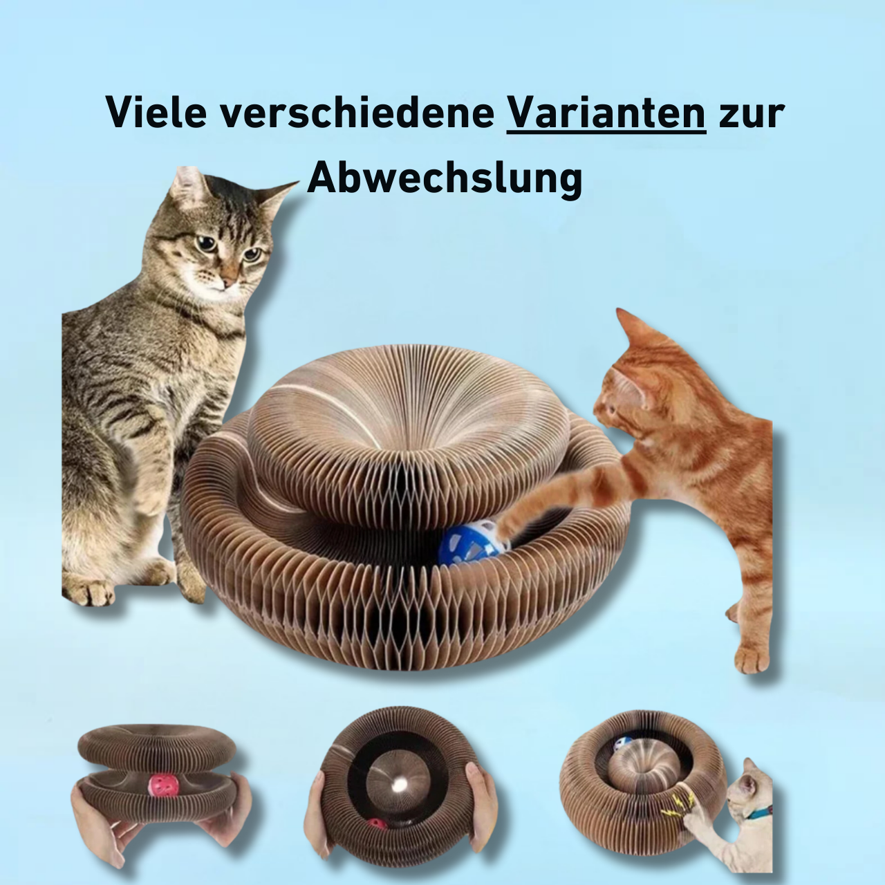 PouncePlay™ – Interaktives Kratzspiel mit Glöckchen für aktive Katzenmomente [50 % Rabatt]
