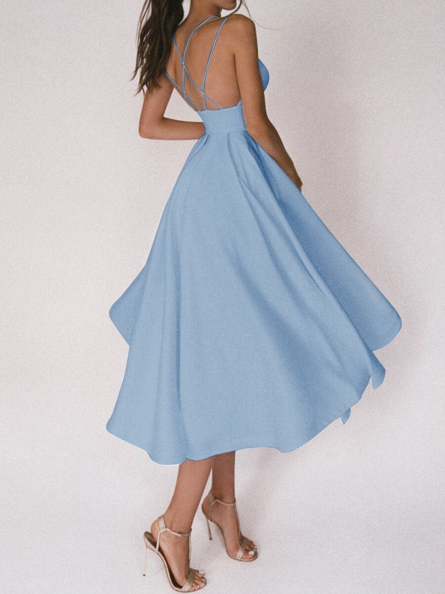 Glamara™ – Elegantes Kleid mit V-Ausschnitt und zarten Trägern [50 % Rabatt]