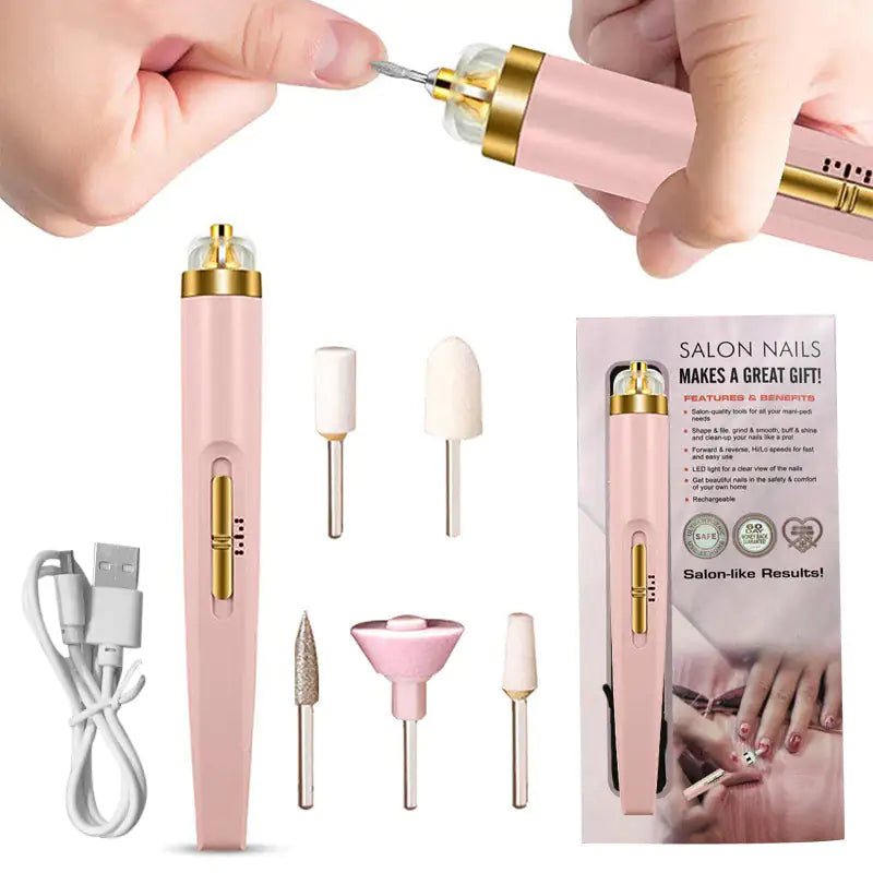 ProNails Maniküre Set – Elektrische Feile, Gel-Entfernung, LED, Nail Art, Portable