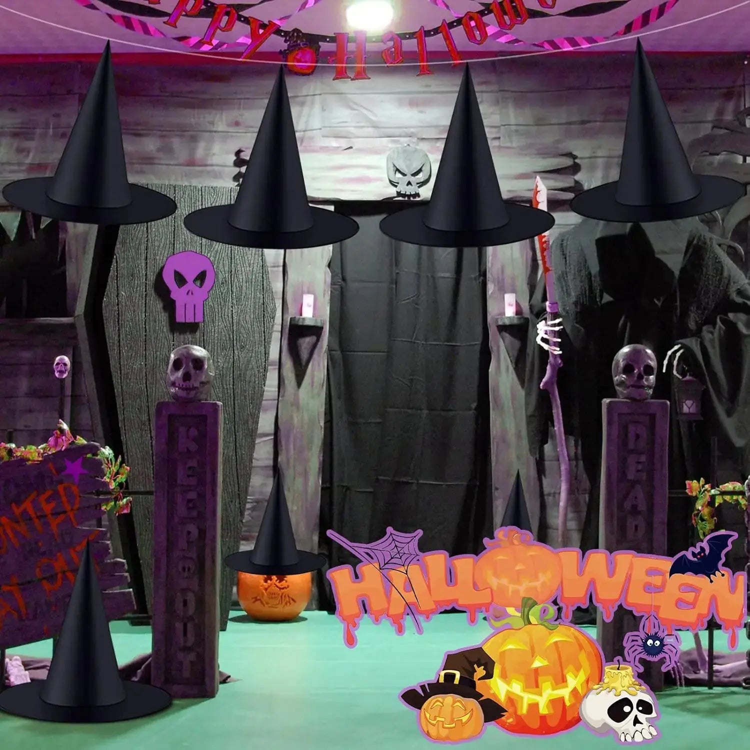 Hexenhüte™ – Unvergessliche Gruselstimmung für Halloween & Party [6 + 6 Gratis]