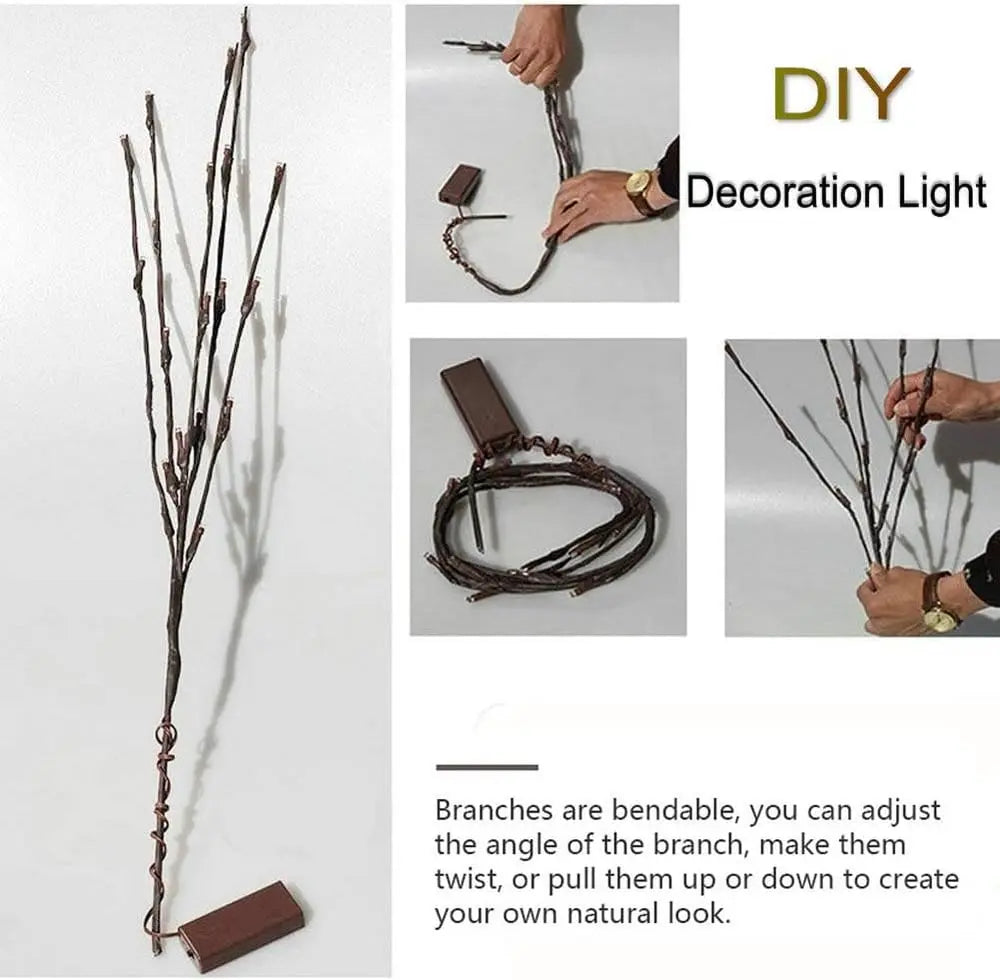 DekoBright™ – Batteriebetriebene, Verstellbare LED Zweigdekoration & Lichterkette [50% Rabatt]