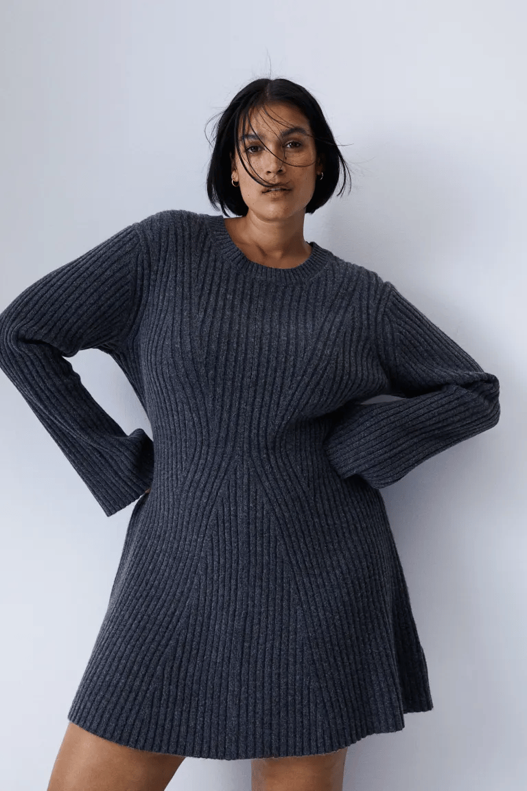 Emma™ – Rib-Knit mit Schlitzärmeln, Rundhals & figurbetonter Passform [50 % Rabatt]