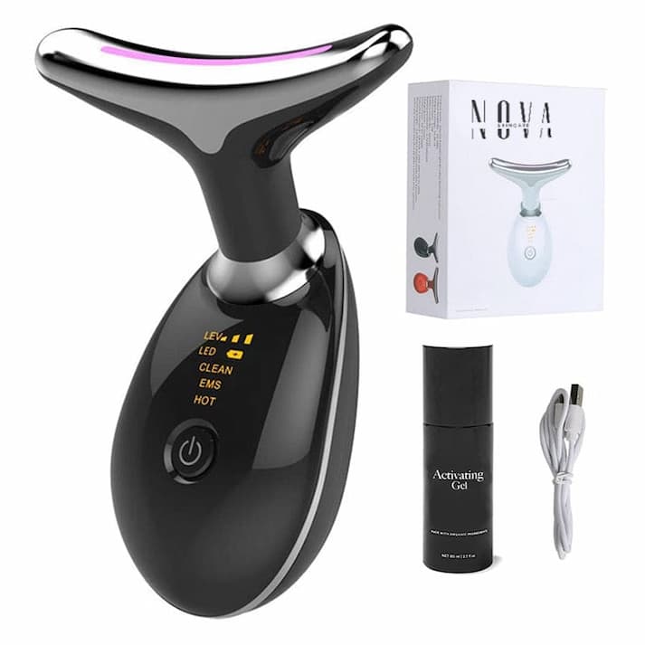 ContourVive EMS Gesichtsstraffungsgerät – Kieferlinie, LED-Therapie, Hautlifting, Anti-Aging, Mikrostrom