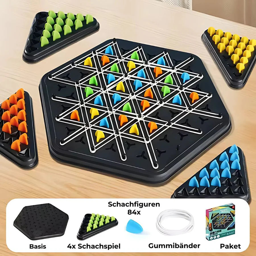 KnotLogic™ – Strategisches Ketten-Dreieck-Schach-Brettspiel | 50% Rabatt