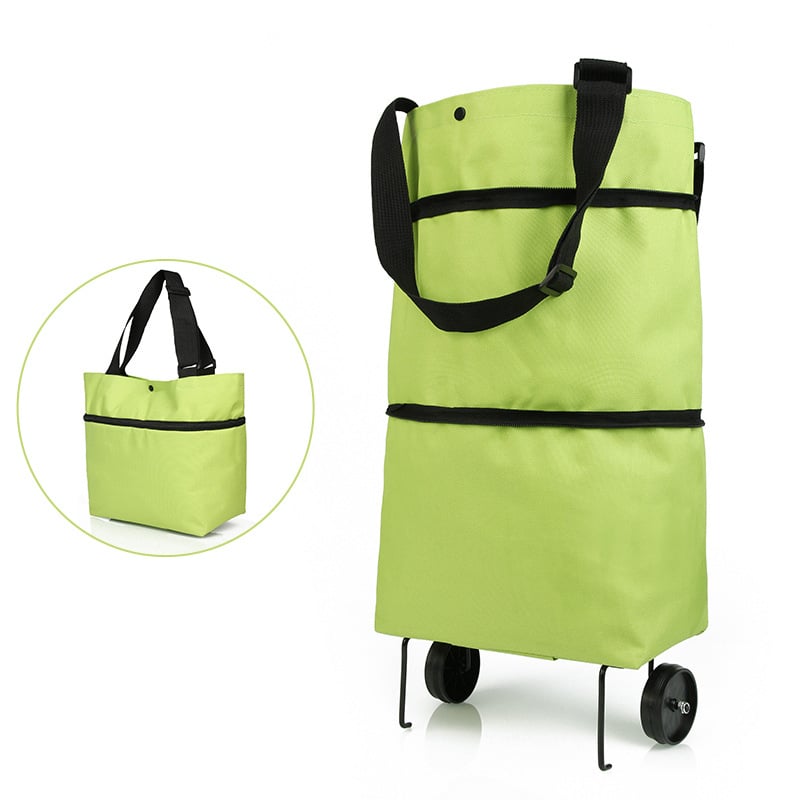 TravelBag™ - 2-in-1 Einkaufswagentasche / Faltbare grüne Tasche [50% Rabatt]