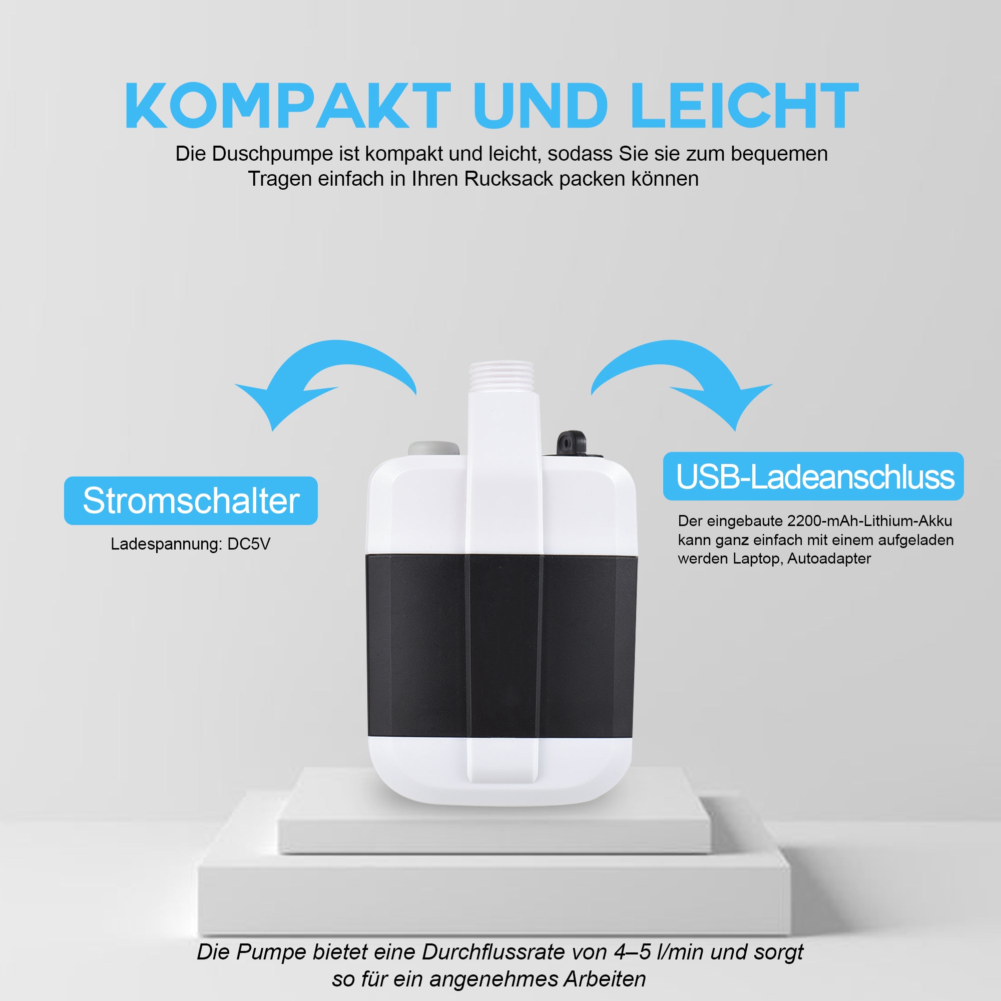 50% Rabatt | TravelWash™ Elektrische Duschpumpe