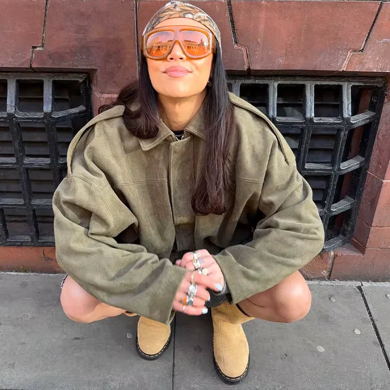 Meike™ – Weiche Wildlederoptik, voll gefüttert & stylisch modisch in Khaki [50% Rabatt]