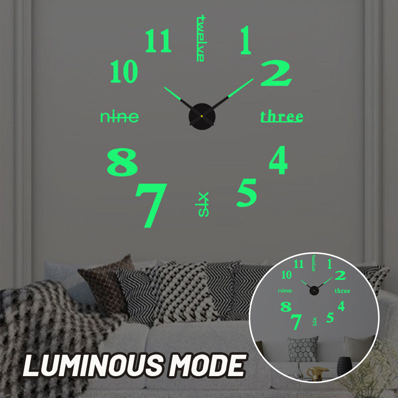 3D Design Wanduhr – moderne, selbstklebende Uhr mit leisem Quarzwerk für Wohnzimmer & Büro