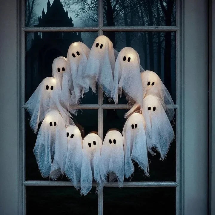 GhostsWreath™ – Gruseliges Halloween-Dekor für Türen & Wände [50% Rabatt]