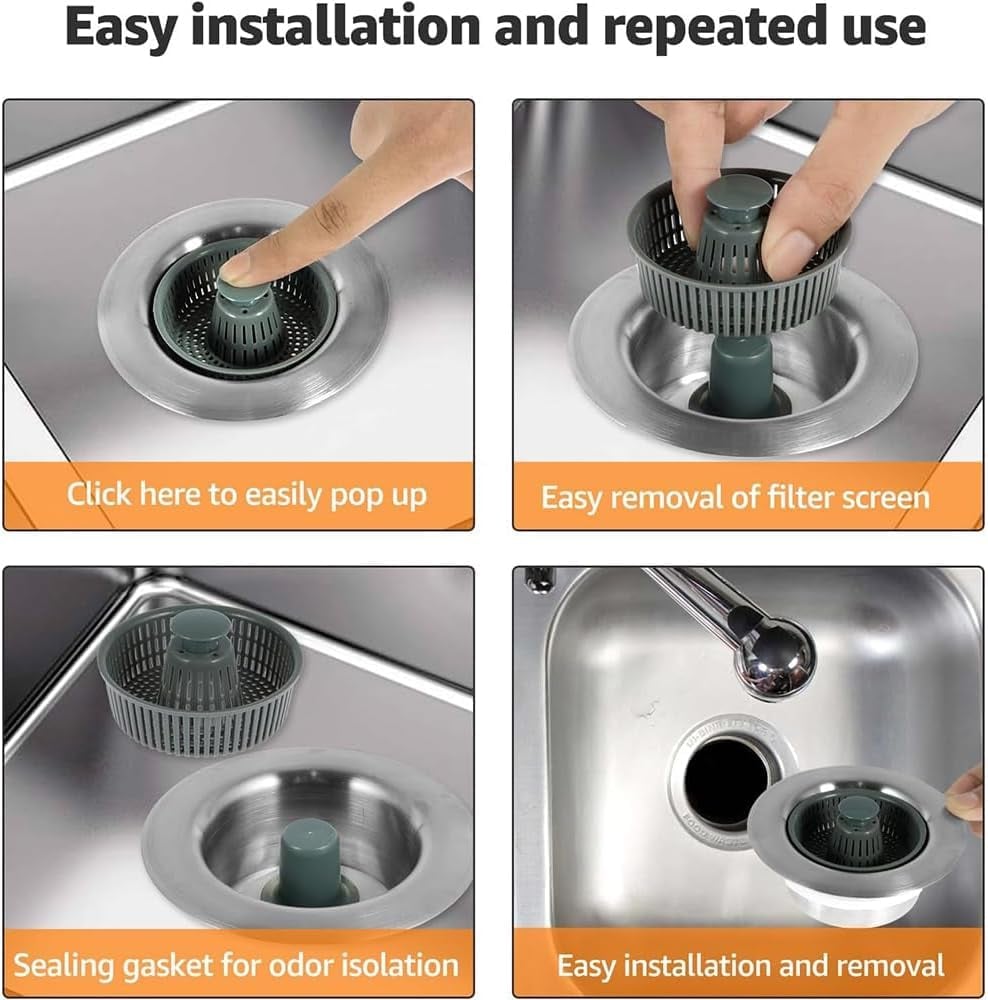 SinkStrain™ - Abflusssieb mit Schutz vor Verstopfungen und Gerüchen für Spüle [1 + 1 Gratis]