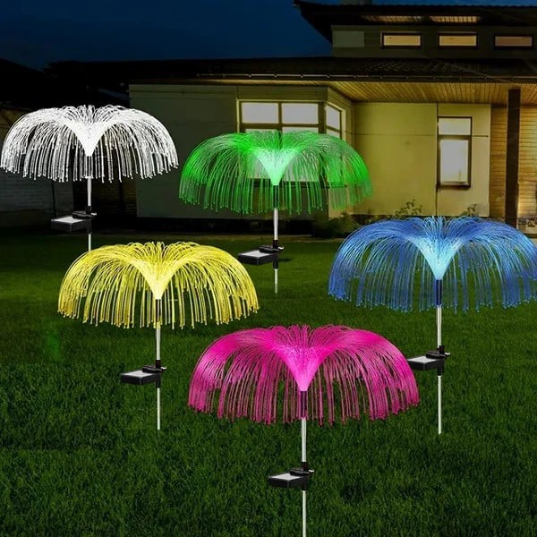 SolarGlow™ – Quallen-Design mit Glasfasern, warmweiß & 7-Farben, wasserdicht [50% Rabatt]
