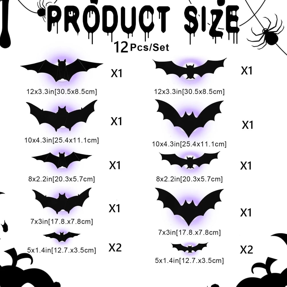 3D fliegende Halloween-Fledermaus-Wanddekorationen