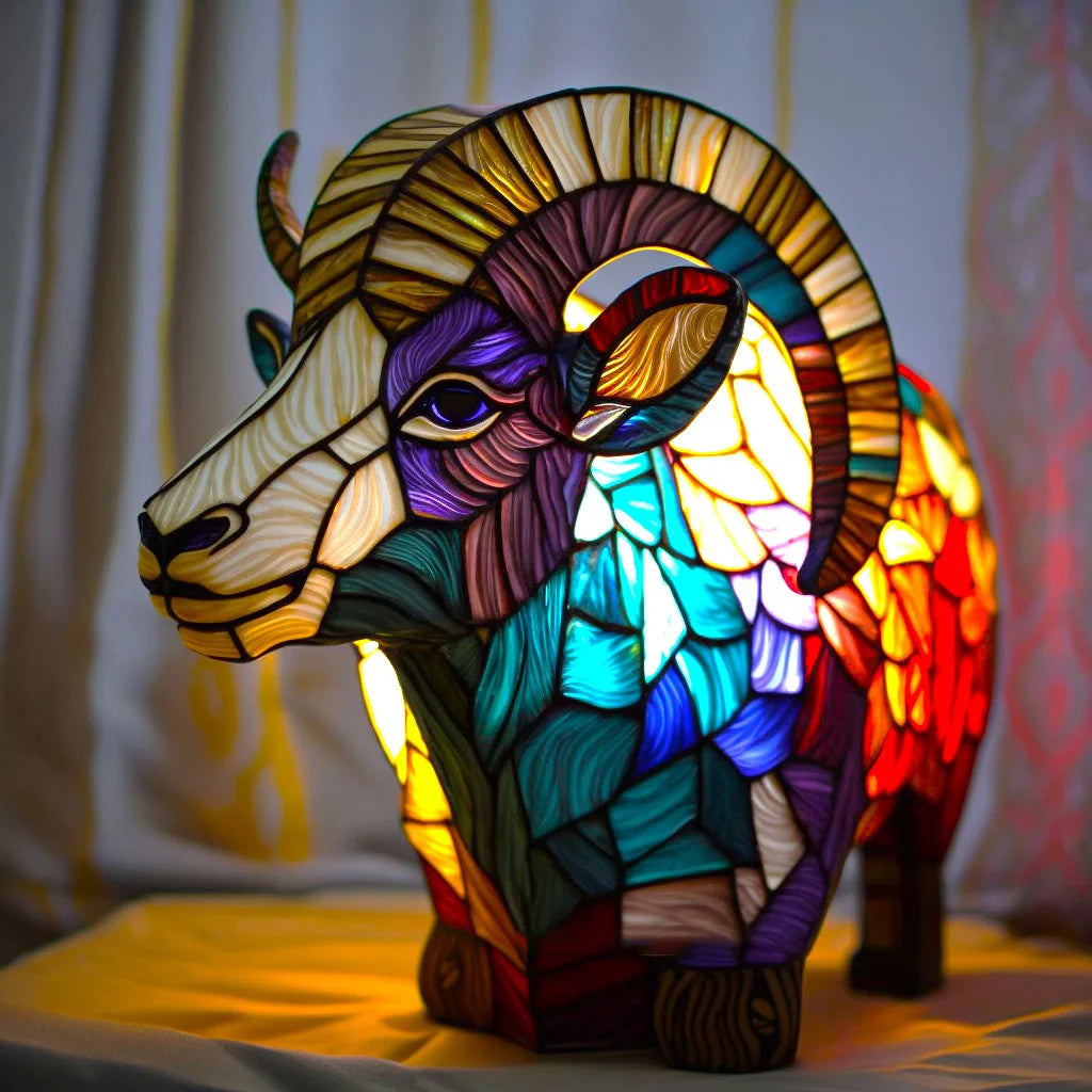 AvaArt Glasblock Tierlampe – Künstlerische LED Tischlampe mit Tiermotiv