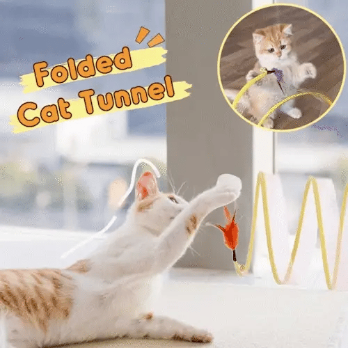 KittyMaze™ – Faltbarer Katzentunnel mit Integriertem Spielzeug | 50% Rabatt