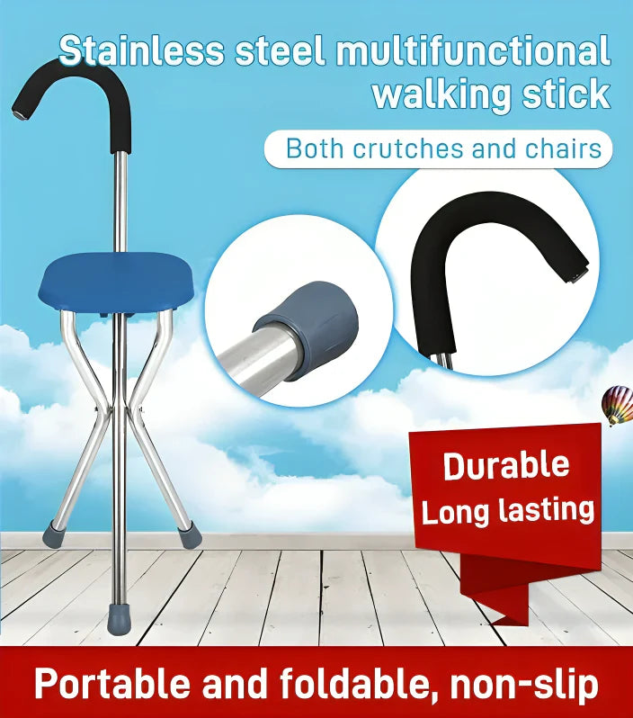 CrutchSeat™ – 2-in-1 Gehstock und faltbarer Sitz | 50% Rabatt
