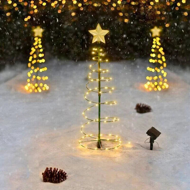 Solar LED Weihnachtsbaum mit 3 Leuchtmodi für Garten & Terrasse