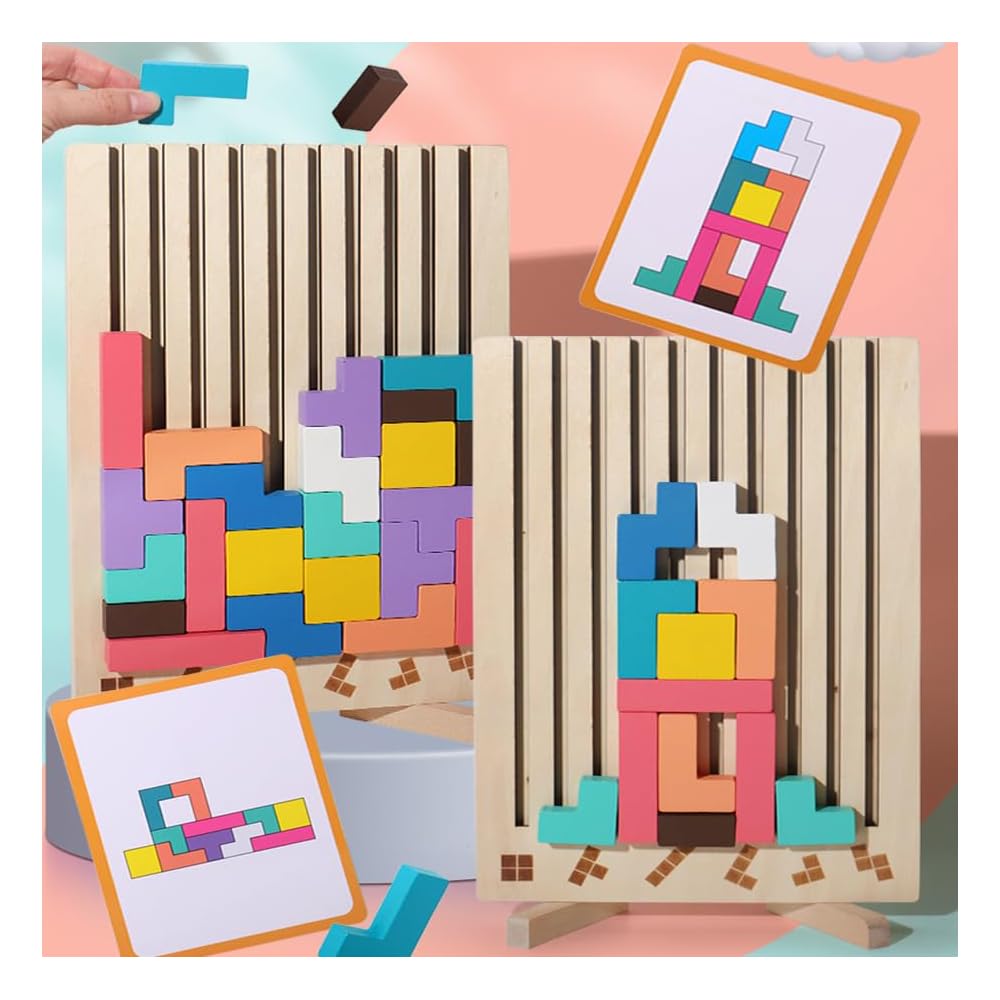 LogicBlock™ - Holz-Stapelspiel zur Förderung von Konzentration und Feinmotorik [50% Rabatt]