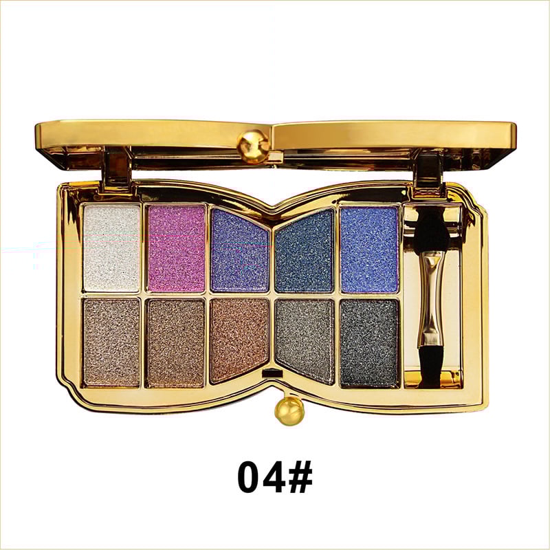 ShimmerGlam Pro Palette – 10 Farben, Langanhaltend, Hochpigmentiert, Glitzer, Make-up