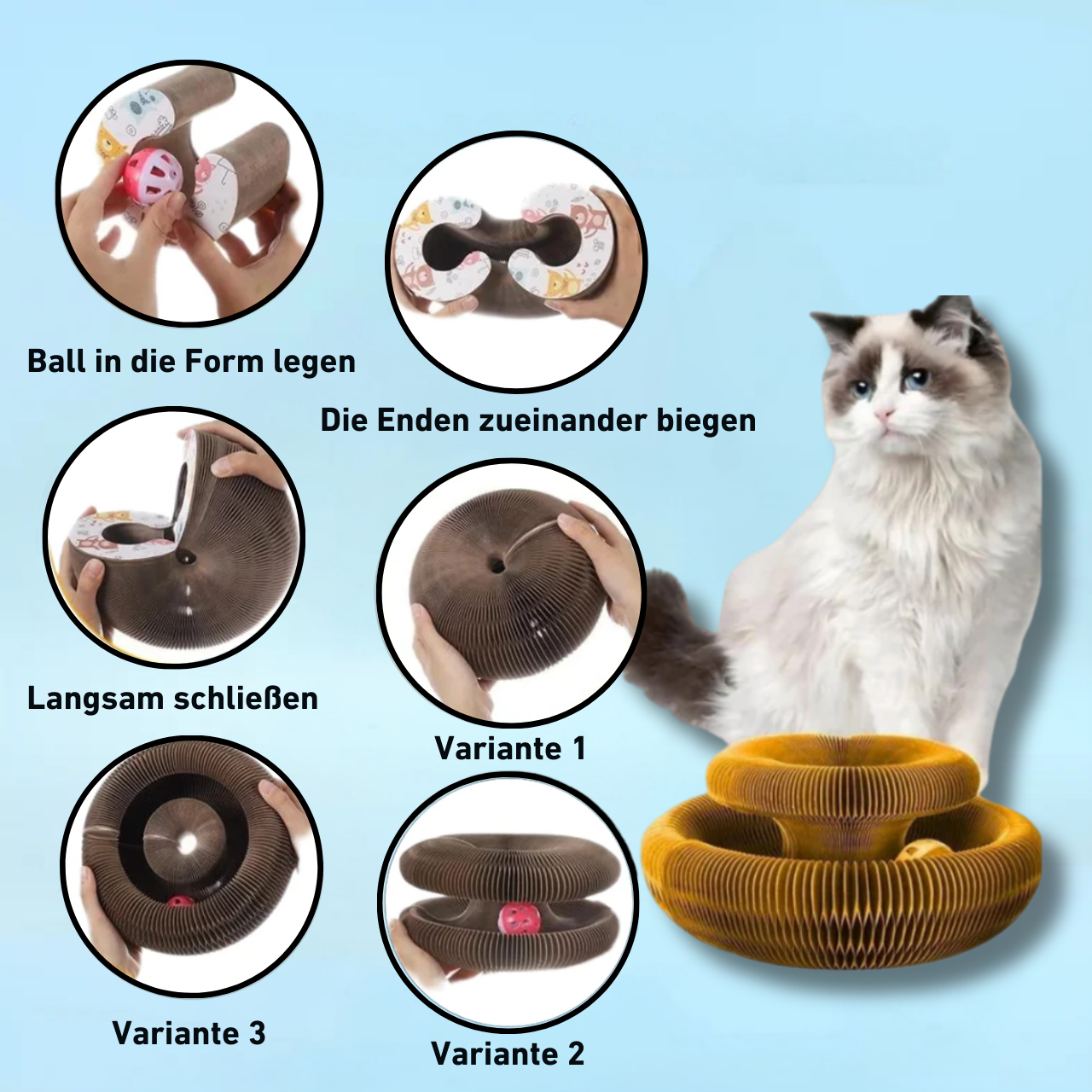 PouncePlay™ – Interaktives Kratzspiel mit Glöckchen für aktive Katzenmomente [50 % Rabatt]