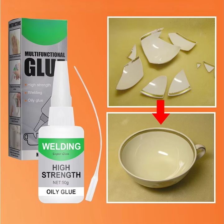 PowerGlue™ - Ölbasierter Hochleistungskleber für Glas, Keramik & Co. [1 + 1 Gratis]