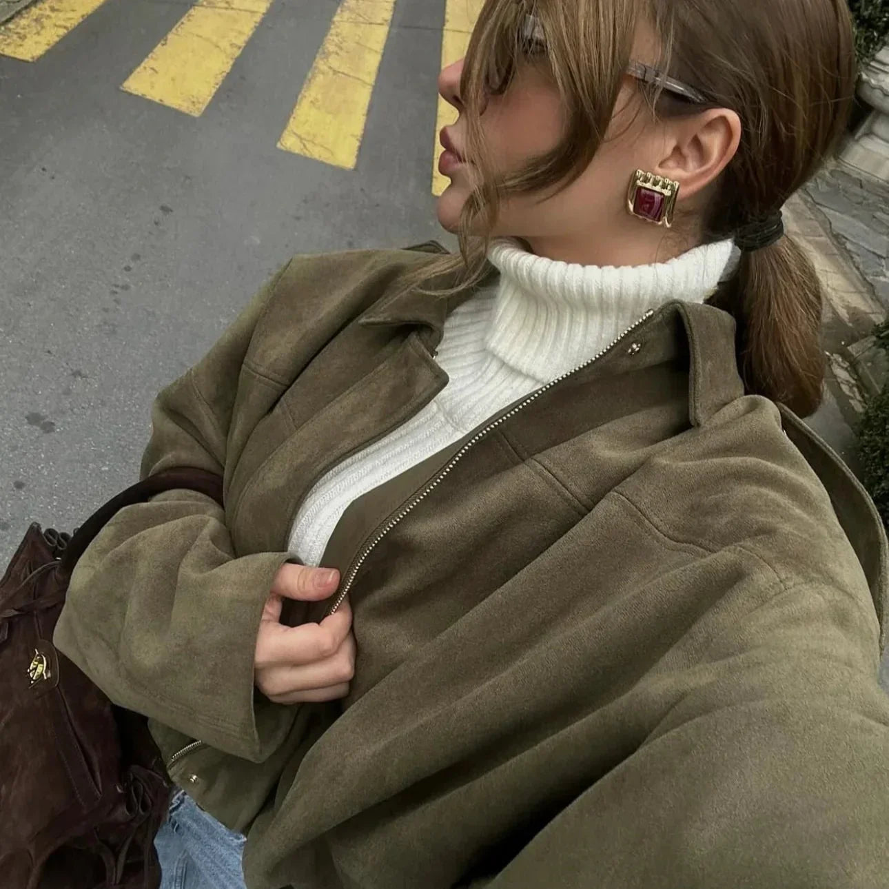 Meike™ – Weiche Wildlederoptik, voll gefüttert & stylisch modisch in Khaki [50% Rabatt]